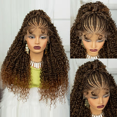 Cornrow Lace Front Synthetic Braided Wigs - Pure Hair Gaze