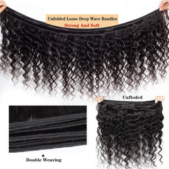 Loose Deep Wave 100% Human Hair Bundles - Pure Hair Gaze