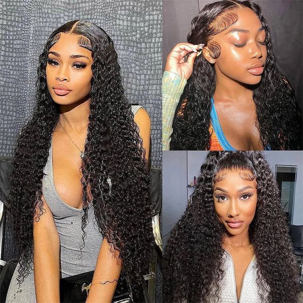 Kinky Curly Human Hair Bundles With HD Frontals