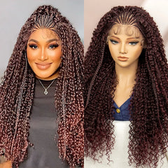 Lace Front Curly Cornrow Braided Wig with Baby Hair - Pure Hair Gaze