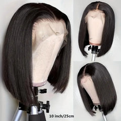 Straight Short Lace Front Human Hair Wigs - Pure Hair Gaze