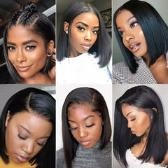 Double Drawn Glueless Short Bob Wig Human Hair Raw Vietnamese Bone Straight Human Hair Wigs Pre Cut 13x4 Hd Lace Wigs On Sale - Pure Hair Gaze