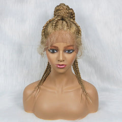 Blonde Synthetic Baby Hair Ponytail Braided Wig - Pure Hair Gaze