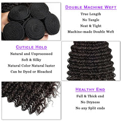 4x4 Closure Deep Wave Human Hair Extensions - Pure Hair Gaze