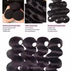 Brazilian Natural Black Water Wave Raw Hair Extensions - Pure Hair Gaze