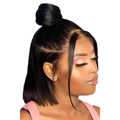 Double Drawn Bone Straight Short Bob Wig 13X4 Lace Front Human Hair  - Pure Hair Gaze