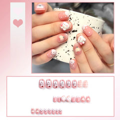 24pcs Reusable Press-On Fake Nails with Designs - Aurora Diamond Tips - Pure Hair Gaze