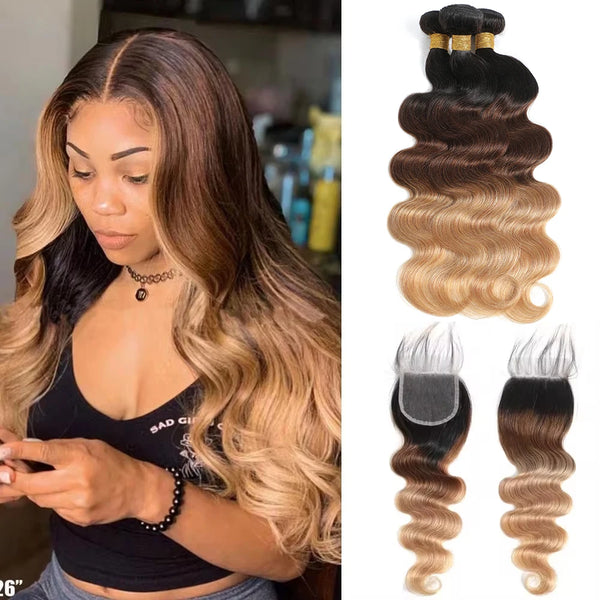 Body Wave Human Hair Bundles with closure