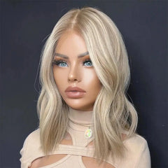 13X4 Transparent Lace Loose Wave Ash Blonde Wig - Pure Hair Gaze