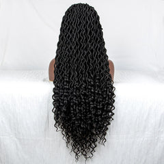 Full Lace Curly Faux Locs Braided Wig - Pure Hair Gaze