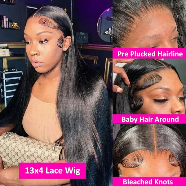 PrePlucked Glueless Lace Frontal Human Hair Wigs