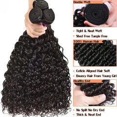 Water Wave Unprocessed Curly Human Hair Bundles - Pure Hair Gaze