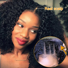 Kinky Curly V Part Wig Human Hair - Pure Hair Gaze
