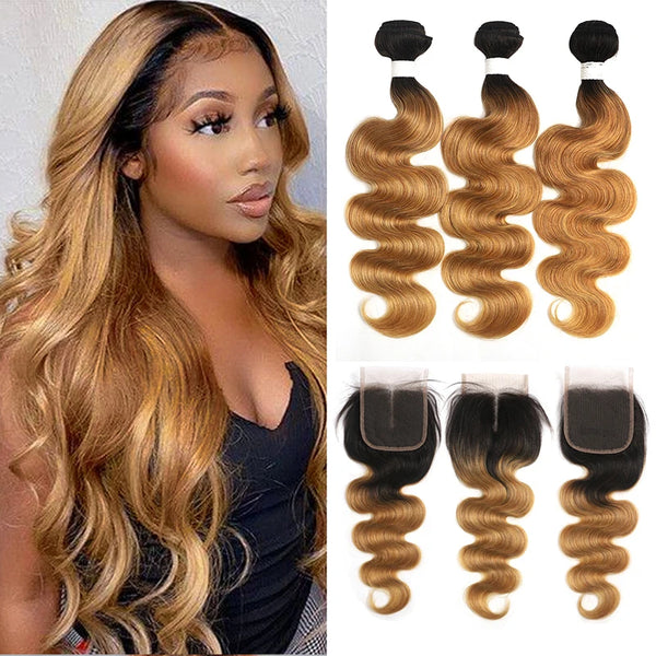 Ombre Blonde Body Wave Human Hair Bundles