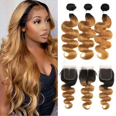 Ombre Blonde Body Wave Human Hair Bundles - Pure Hair Gaze