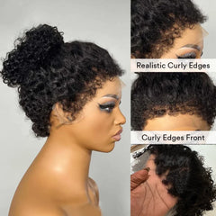 Short Bob Edge Kinky Curly Hair Wig - Pure Hair Gaze