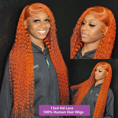 Curly Orange Ginger Lace Front Wig - Pure Hair Gaze
