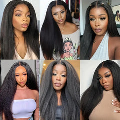 Yaki Kinky Straight Human Hair Wigs Glueless Wig 100% Human Hair - Pure Hair Gaze