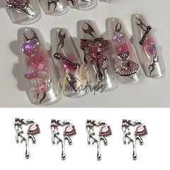 20pcs Wine Bottle Nail Charms - Red Wine Nail Art Decoration - Pure Hair Gaze