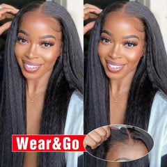 Yaki Kinky Straight Human Hair Wigs Glueless Wig 100% Human Hair - Pure Hair Gaze