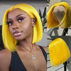 Human Hair Lace Front Yellow Wig - Pure Hair Gaze