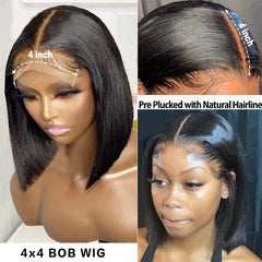 Double Drawn Glueless Short Bob Wig Human Hair Raw Vietnamese Bone Straight Human Hair Wigs Pre Cut 13x4 Hd Lace Wigs On Sale - Pure Hair Gaze