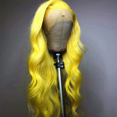 Natural Hairline Long Wavy Yellow Wig - Pure Hair Gaze