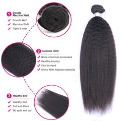 Peruvian Yaki Human Hair Kinky Straight Bundles - Pure Hair Gaze