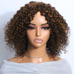 Curly Short Bob Highlight Kinky Hair Wig - Pure Hair Gaze