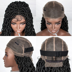 Full Lace Curly Faux Locs Braided Wig - Pure Hair Gaze