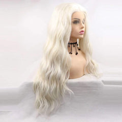 Platinum Blonde Long Loose Wave Lace Front Wig - Pure Hair Gaze