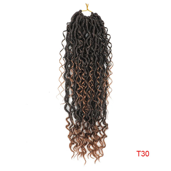 Curly Faux Locs - Crochet Hair - Synthetic Goddess Locs Crochet Hair