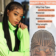 32 Inch 13x6 Lace Front Cornrow Braided Wig - Pure Hair Gaze