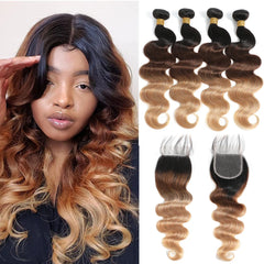 Body Wave Human Hair Bundles With Closure - Pure Hair Gaze