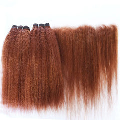 13x4 Lace Frontal Closure Kinky Straight Bundles - Pure Hair Gaze