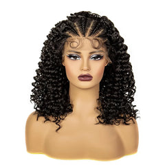 16 Inch Curly Knotless Braided Hair Wig - Pure Hair Gaze