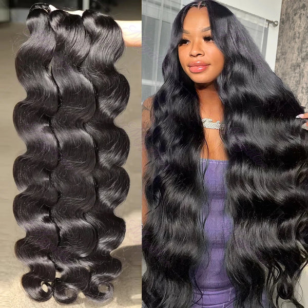 Brazilian Remy 30 Inch Water Wavy Raw Hair Bundles