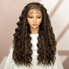 Lace Front Curly Cornrow Braided Wig with Baby Hair - Pure Hair Gaze