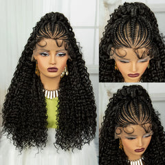 Cornrow Lace Front Synthetic Braided Wigs - Pure Hair Gaze