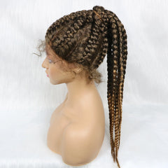 Blonde Synthetic Baby Hair Ponytail Braided Wig - Pure Hair Gaze