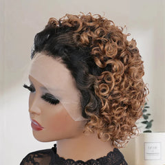 Ginger Pixie Cut Wigs Human Hair Short Curly Lace Front - Pure Hair Gaze