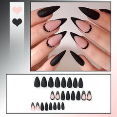 24pcs Reusable Press-On Fake Nails with Designs - Aurora Diamond Tips - Pure Hair Gaze