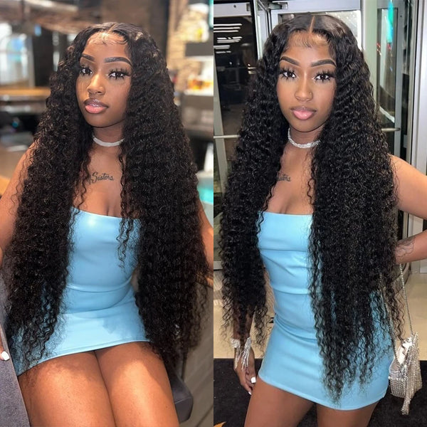 30 40 Inch 360 Full Water Wave Lace Front Wig