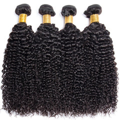 Brazillian Kinky Curly Hair 3 Bundles with Closure - Pure Hair Gaze