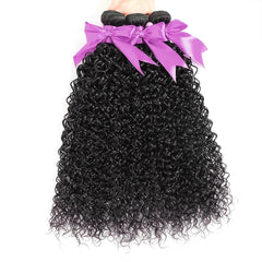 5x5 Lace Closure With Bundles Brazilian Deep Wave Curly Hair Bundles - Pure Hair Gaze