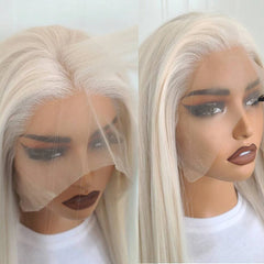 Platinum Blonde Synthetic Lace Front Wig - Pure Hair Gaze