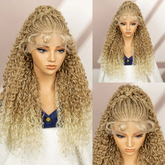 Cornrow Lace Front Synthetic Braided Wigs - Pure Hair Gaze