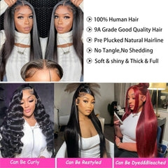 6x4 Wear and Go Glueless Wigs Human Hair Pre Plucked Pre Cut Lace Front Wigs Bone Straight 100% Human Hair Wigs For Women Geeta - Pure Hair Gaze