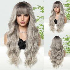 Heat Resistant Ash Blonde Wavy Wig - Pure Hair Gaze