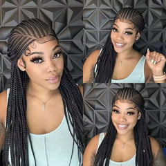 32 Inch 13x6 Lace Front Cornrow Braided Wig - Pure Hair Gaze